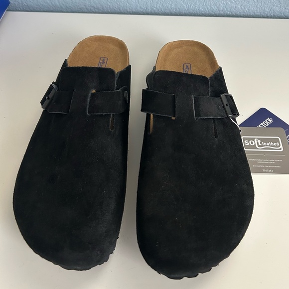 Black Suede Boston Birkenstocks Clogs - EU 43 - Picture 1 of 5